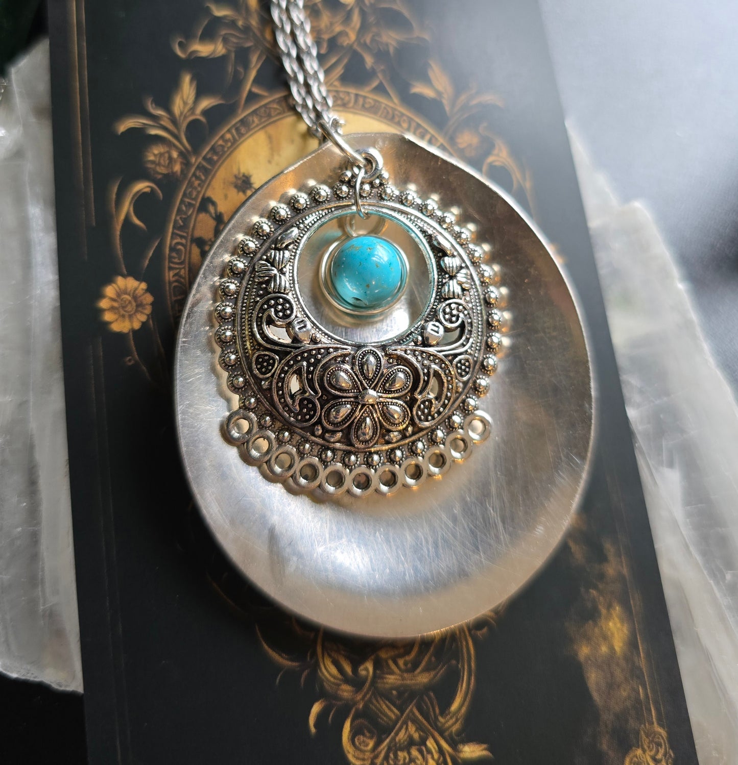 Vintage Turquoise Spoon Pendant
