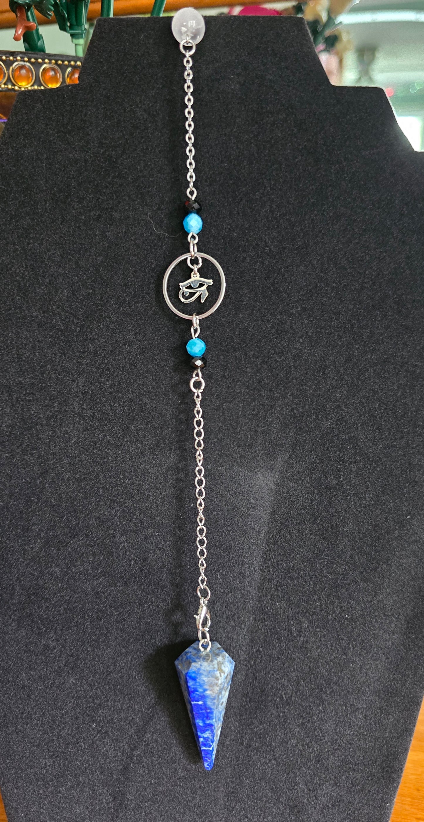 Eye of Horus Lapis Lazuli Pendulum Necklace