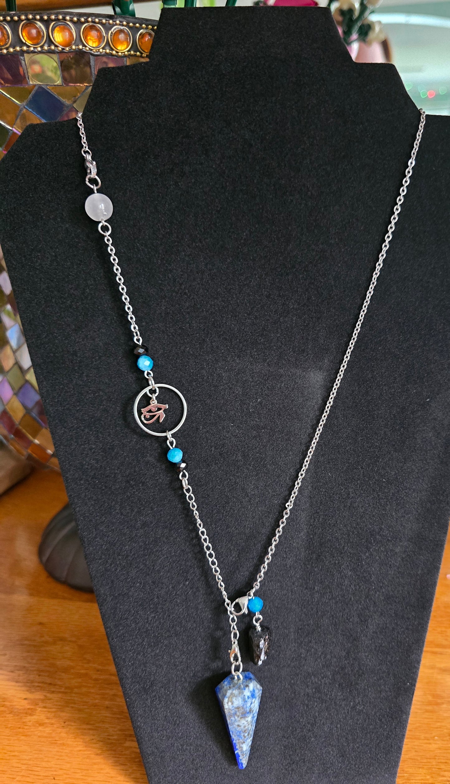Eye of Horus Lapis Lazuli Pendulum Necklace